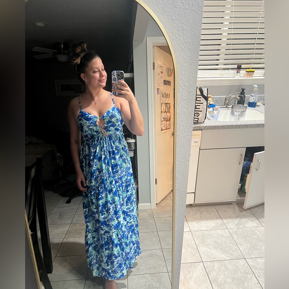 Blue Floral Maxi Dress